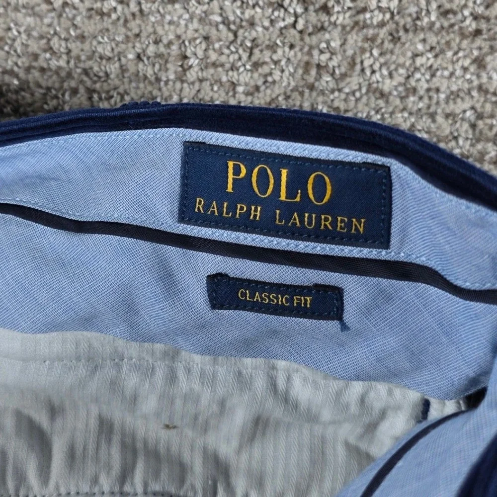Polo Ralph Lauren Classic Fit Corduroy Pants Mens 34x32 Navy‎ Blue Stretch Chino
